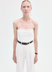 Strapless Bustier Top in Crepe - Ivory - CO Collections